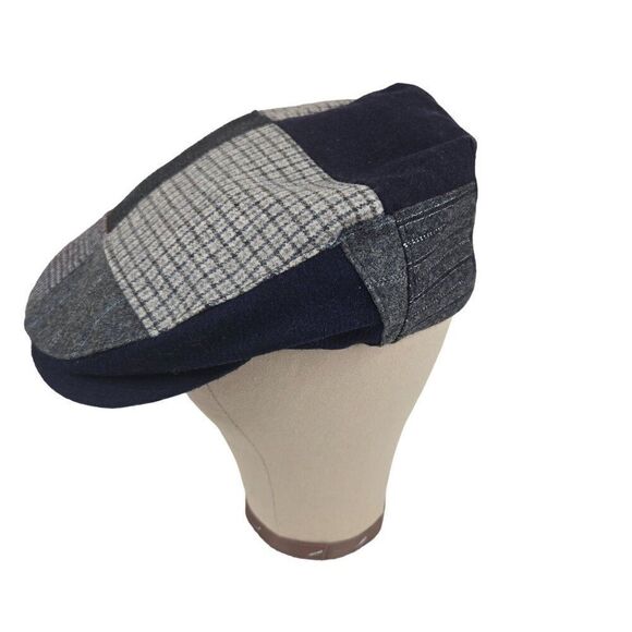 J Crew Hanly Patchwork Newsboy Hat Cap M Wool Ireland Gray - Picture 1 of 6
